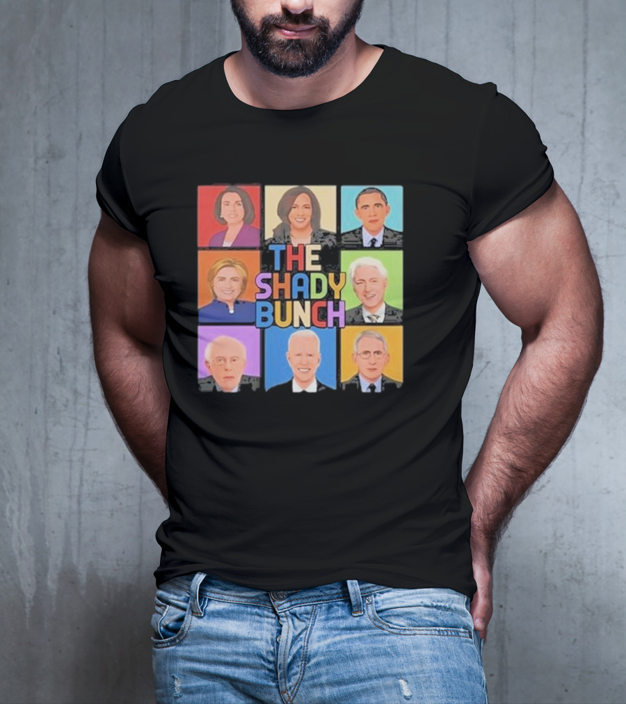 Untamedusa Store The Shady Bunch Political Portraits Face Grid T-Shirt