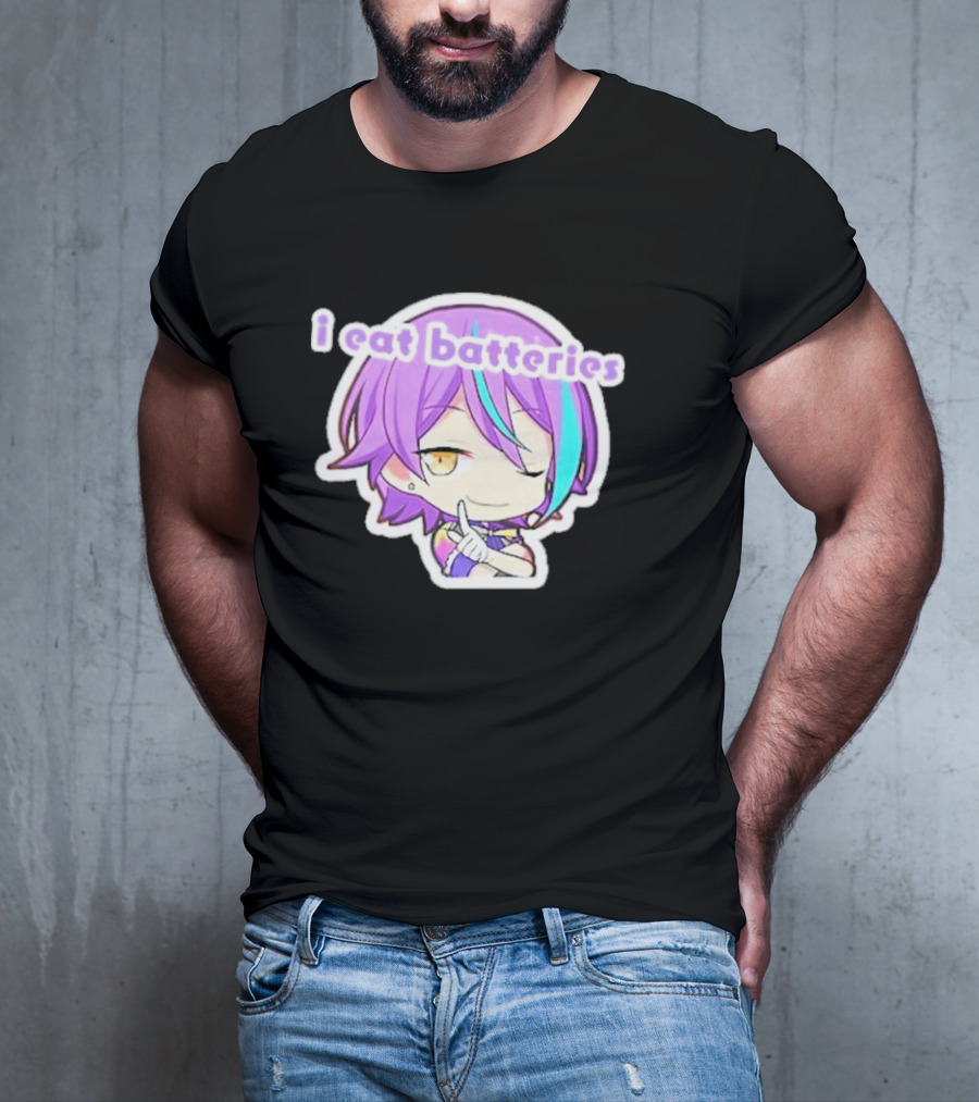 Rui Kamishiro I Eat Batteries Project Sekai Chibi Character T-Shirt