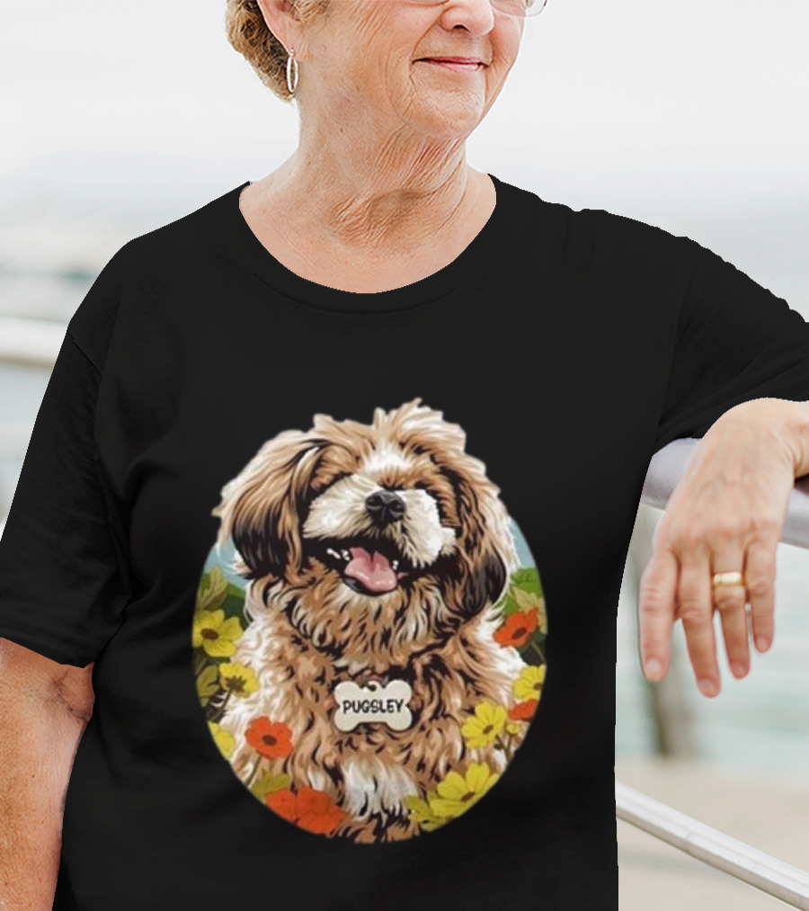 Nordacious Pugsley Dog Flowerful Bliss T-Shirt