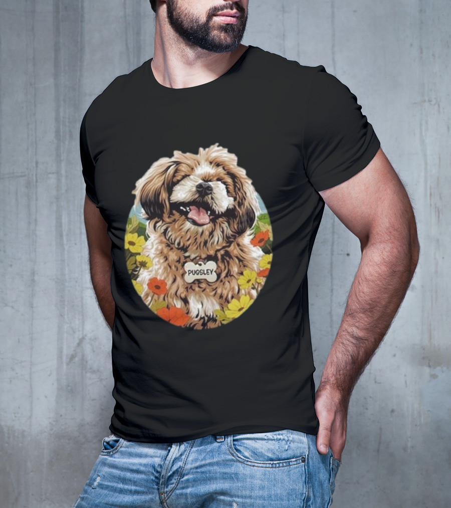 Nordacious Pugsley Dog Flowerful Bliss T-Shirt