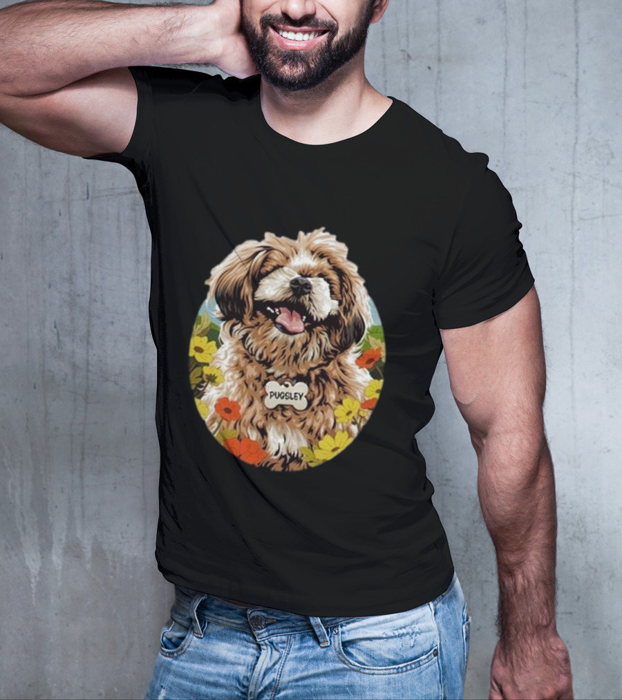Nordacious Pugsley Dog Flowerful Bliss T-Shirt