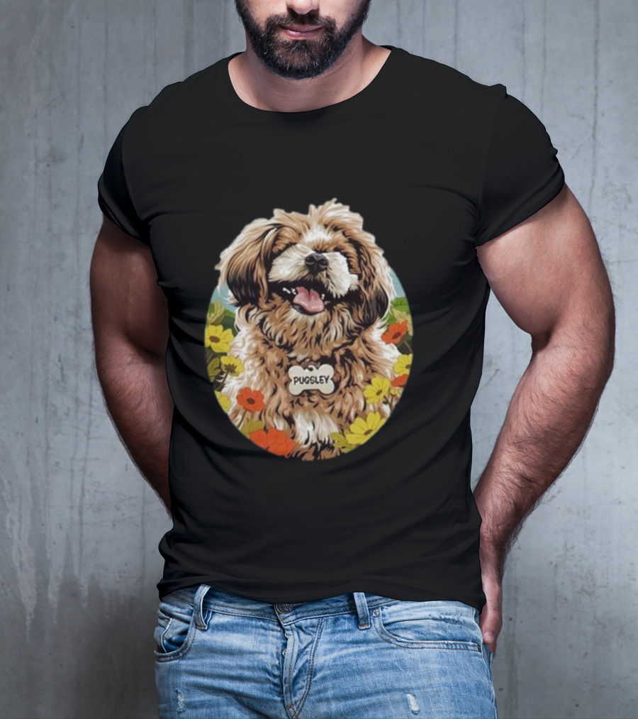 Nordacious Pugsley Dog Flowerful Bliss T-Shirt