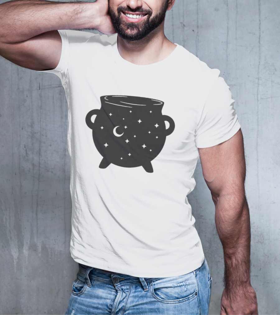 Celestial Cauldron Moon Star Cosmic Mystical Witchy Occult Vintage T-Shirt