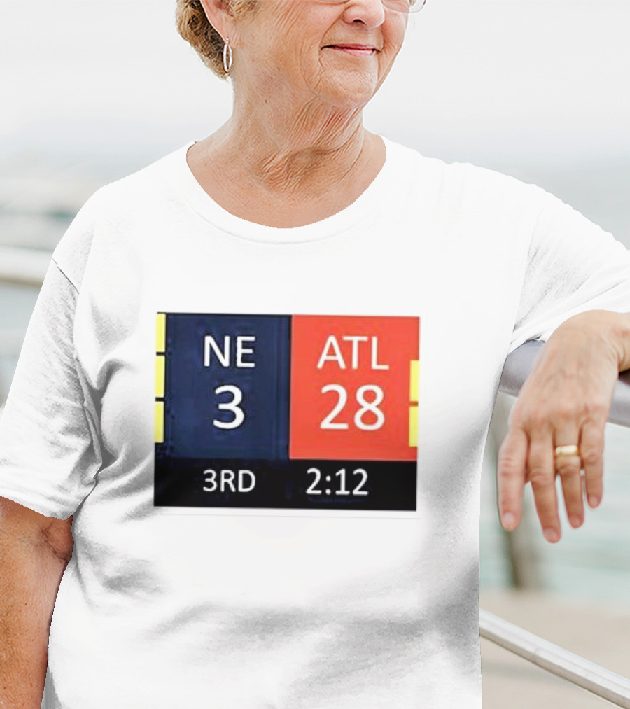 Cowboys Fan Wearing NE 3 ATL 28 3RD 2:12 T-Shirt