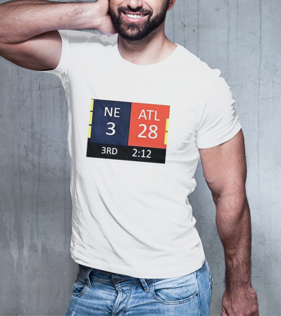 Cowboys Fan Wearing NE 3 ATL 28 3RD 2:12 T-Shirt
