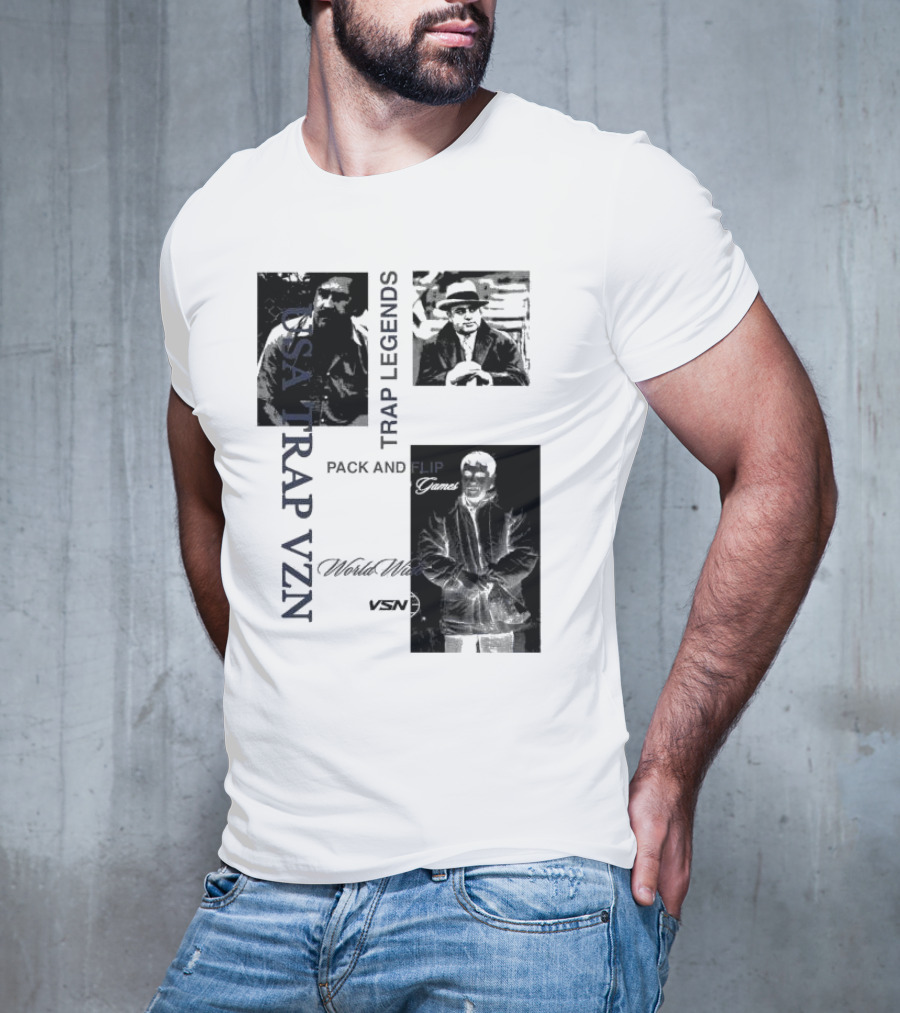 USA Trap VZN Trap Legends Pack And Flip Games World Wide VSN T-Shirt
