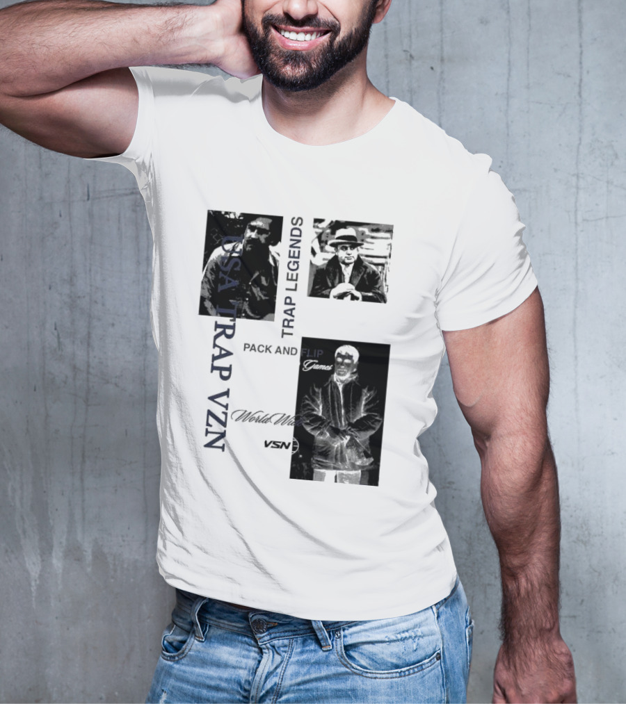 USA Trap VZN Trap Legends Pack And Flip Games World Wide VSN T-Shirt