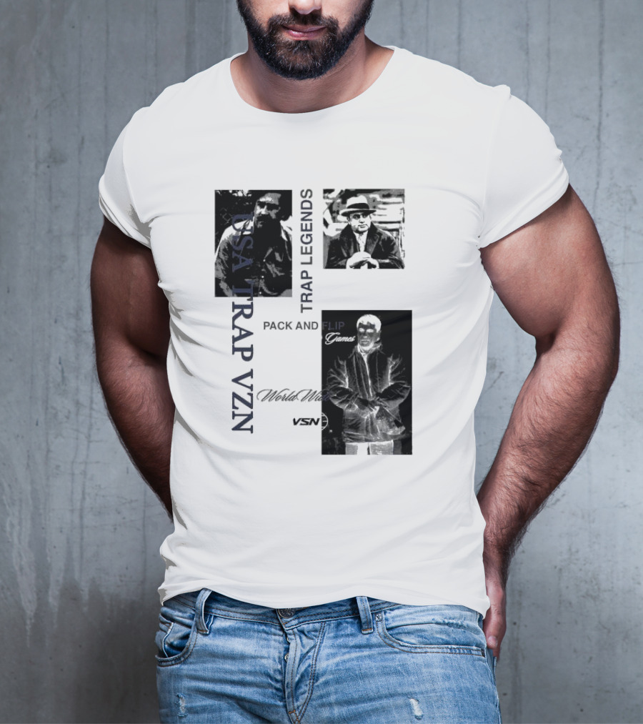 USA Trap VZN Trap Legends Pack And Flip Games World Wide VSN T-Shirt