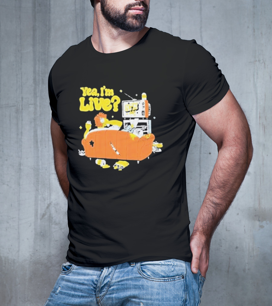 The Simpsons Yea I'm Live Funny Couch Potato Scene T-Shirt