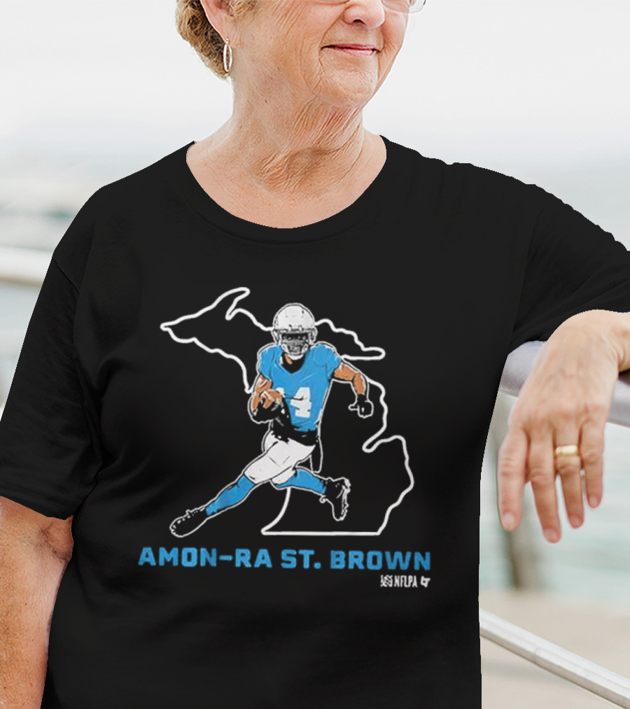 Amon-ra St. Brown Michigan Football Star NFLPA T-Shirt