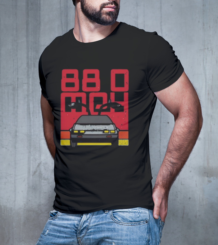 Back To The Future 88MPH DeLorean Time Machine Musical Retro T-Shirt