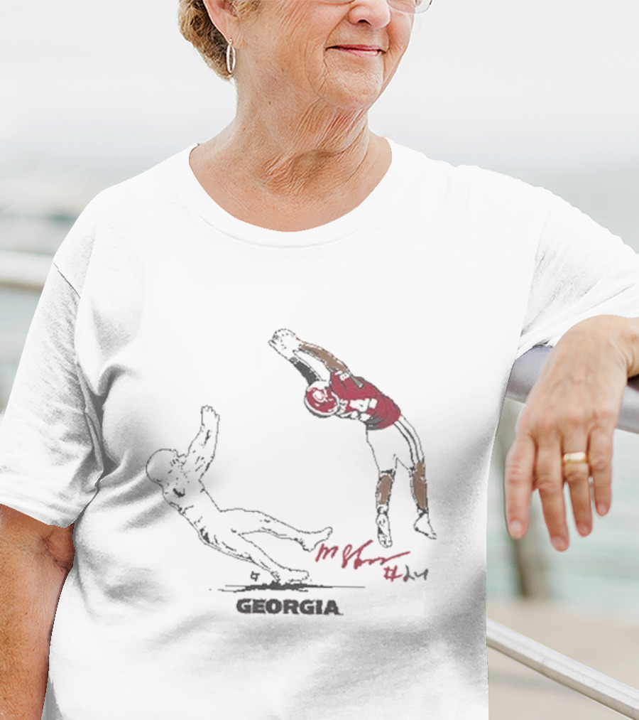 Georgia Football Malaki Starks Signature Interception T-Shirt
