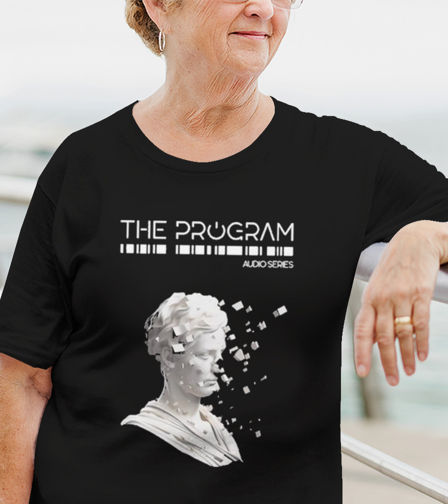 THE PROGRAM AUDIO SERIES Disintegrating Sculptural Head With Digital Fragmentation T-Shirt