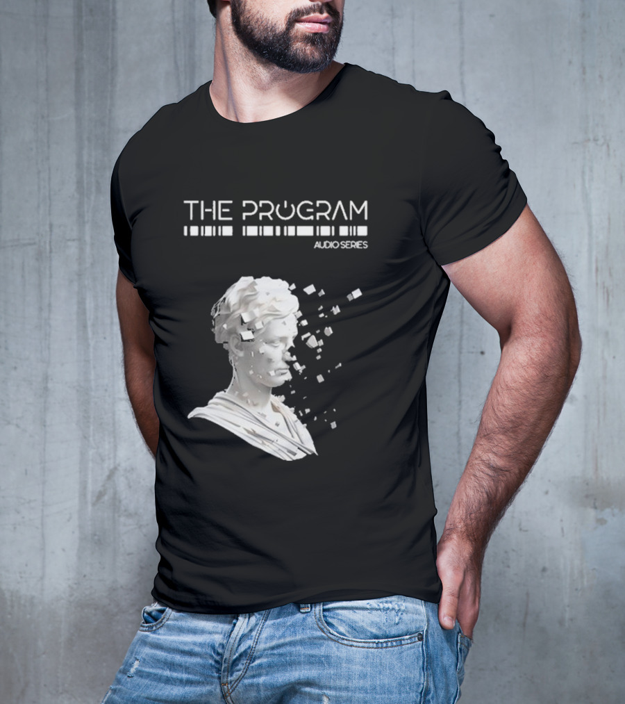 THE PROGRAM AUDIO SERIES Disintegrating Sculptural Head With Digital Fragmentation T-Shirt