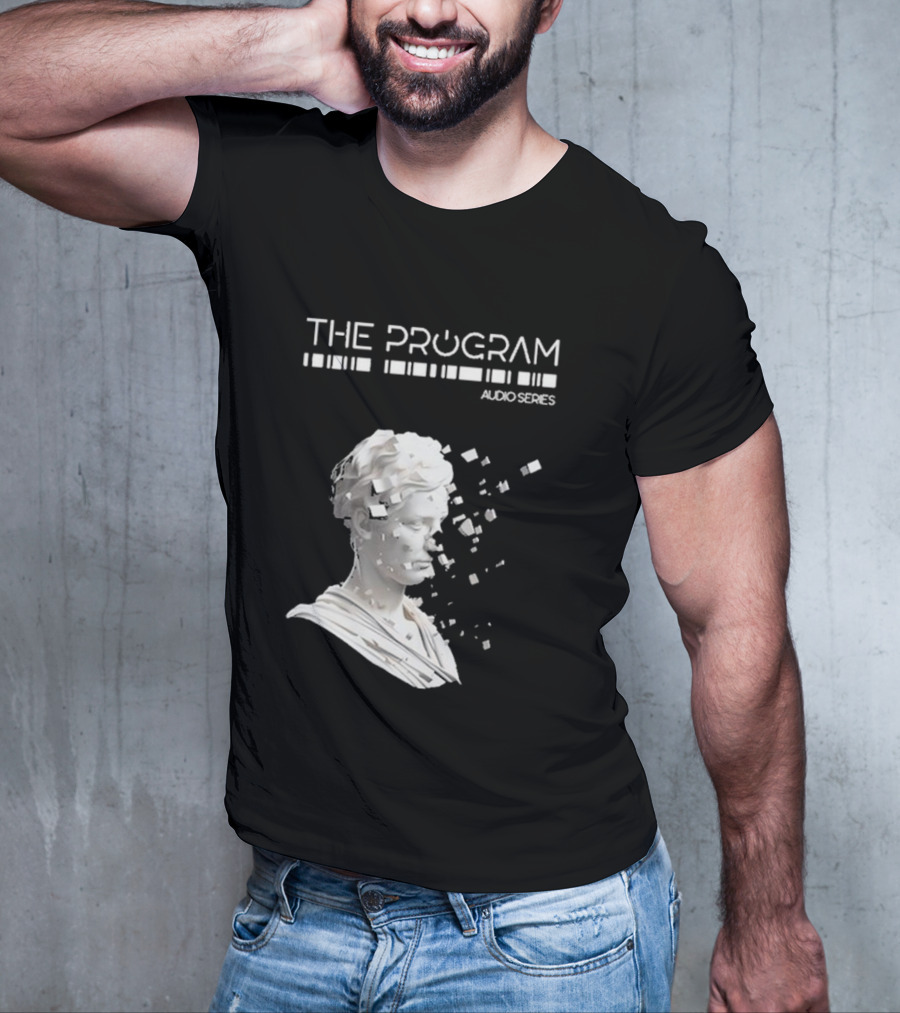 THE PROGRAM AUDIO SERIES Disintegrating Sculptural Head With Digital Fragmentation T-Shirt