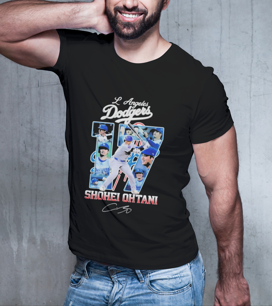 Los Angeles Dodgers Shohei Ohtani Number 17 Dodgers Baseball Star T-Shirt
