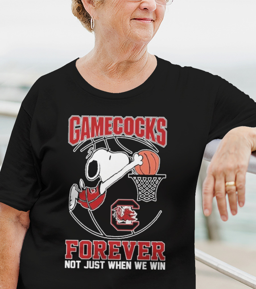 Gamecocks Forever Snoopy Basketball Not Just When We Win T-Shirt