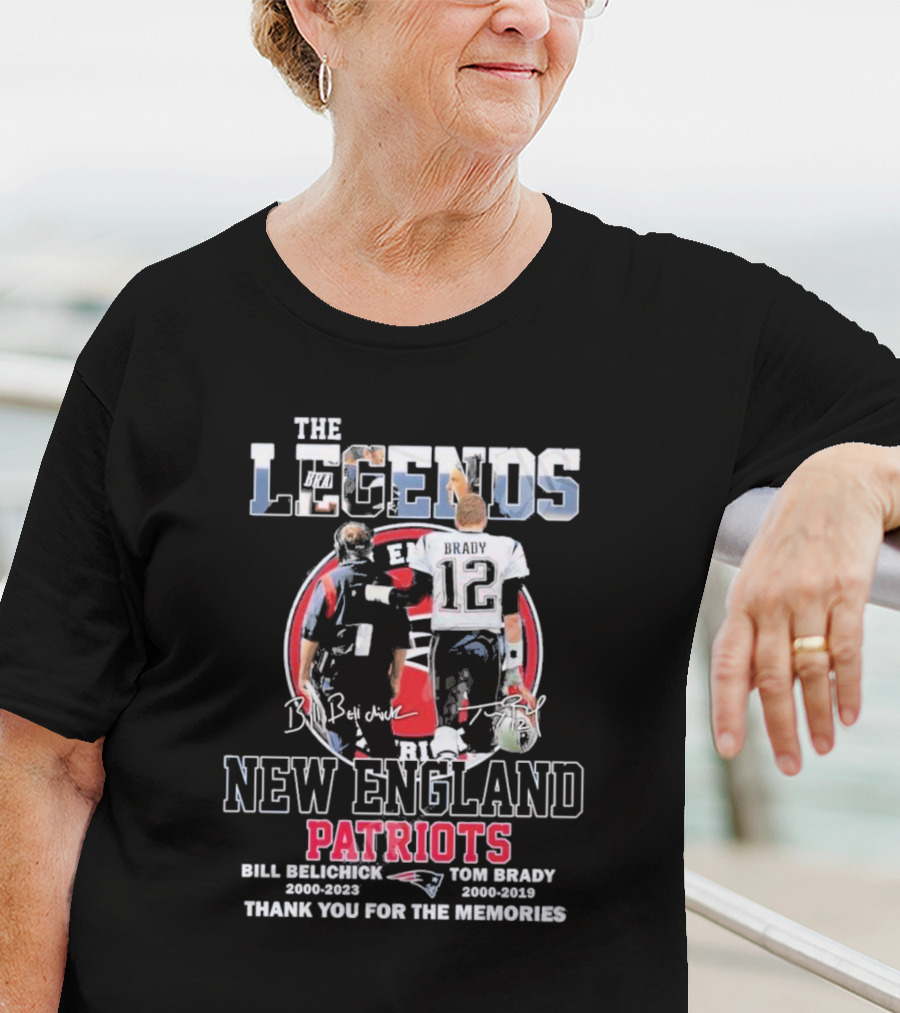 The Legends Bill Belichick Tom Brady New England Patriots Thank You For The Memories T-Shirt