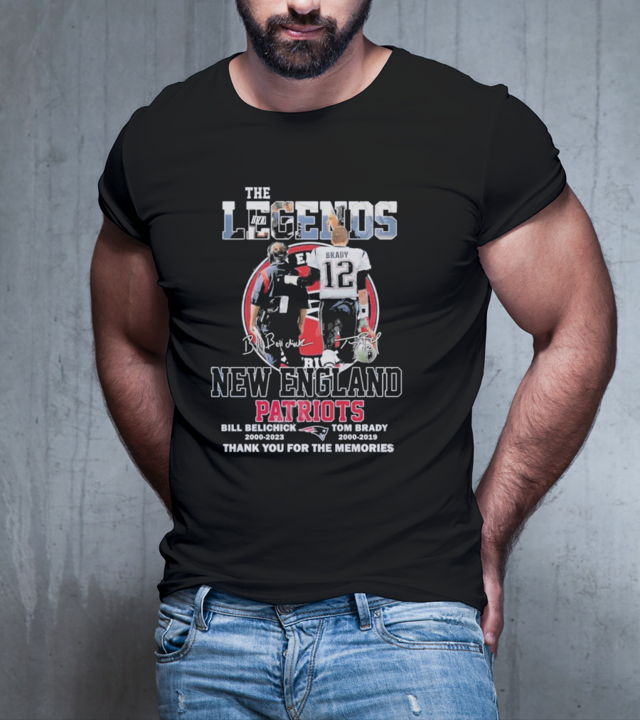 The Legends Bill Belichick Tom Brady New England Patriots Thank You For The Memories T-Shirt