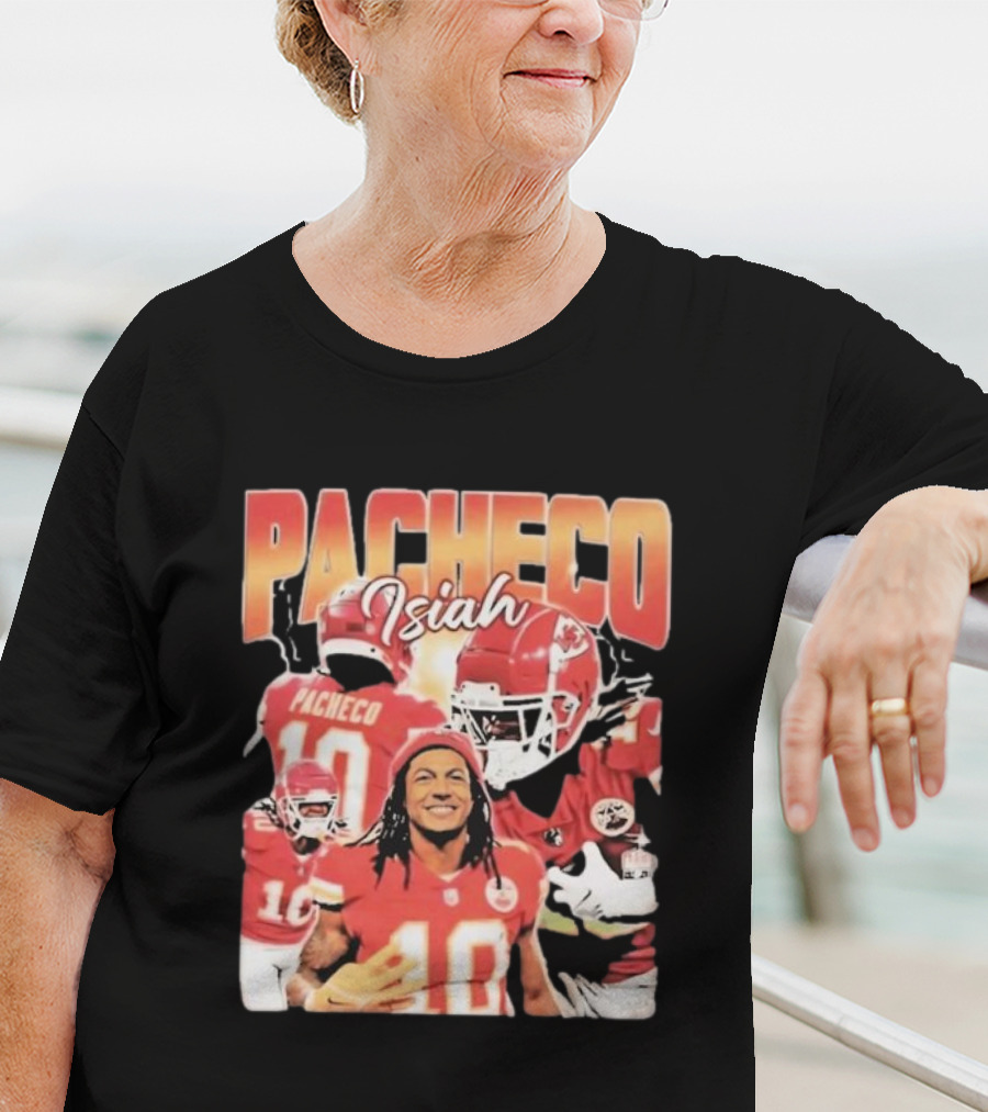 Pacheco Isiah Number 10 Red Football Jersey T-Shirt