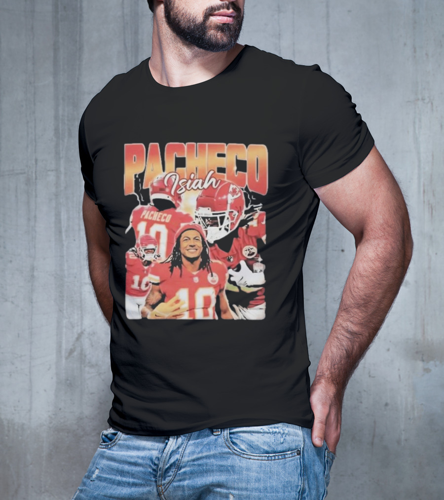 Pacheco Isiah Number 10 Red Football Jersey T-Shirt
