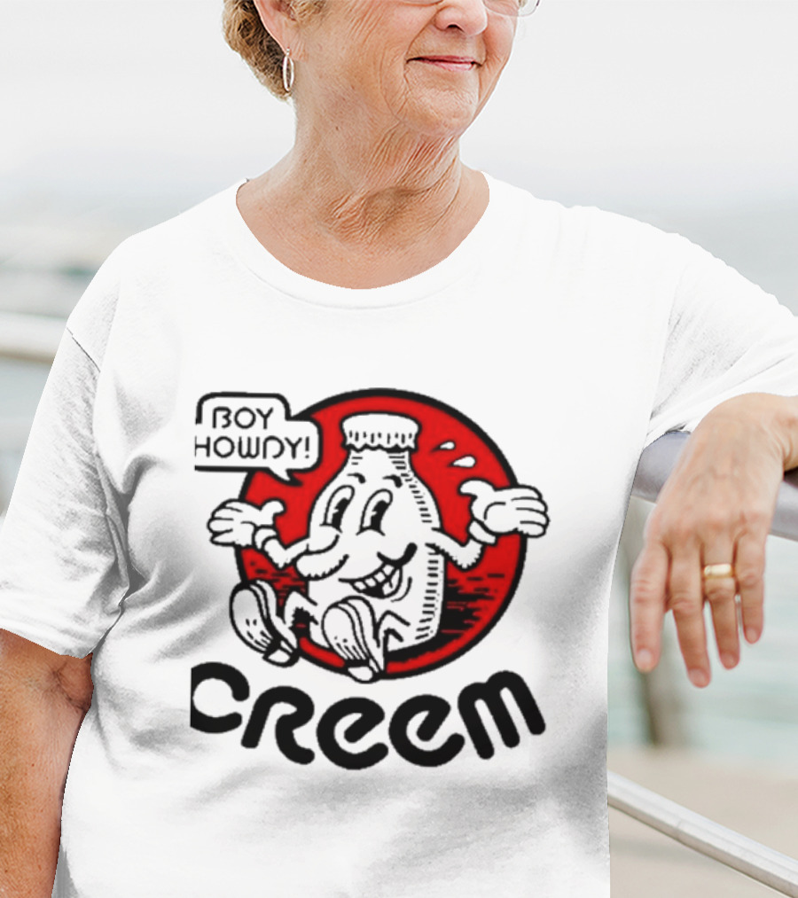 Boy Howdy Creem Vintage Bottle Character With Red Circle T-Shirt