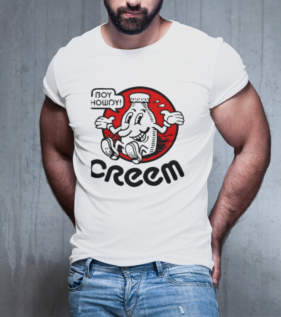 Boy Howdy Creem Vintage Bottle Character With Red Circle T-Shirt