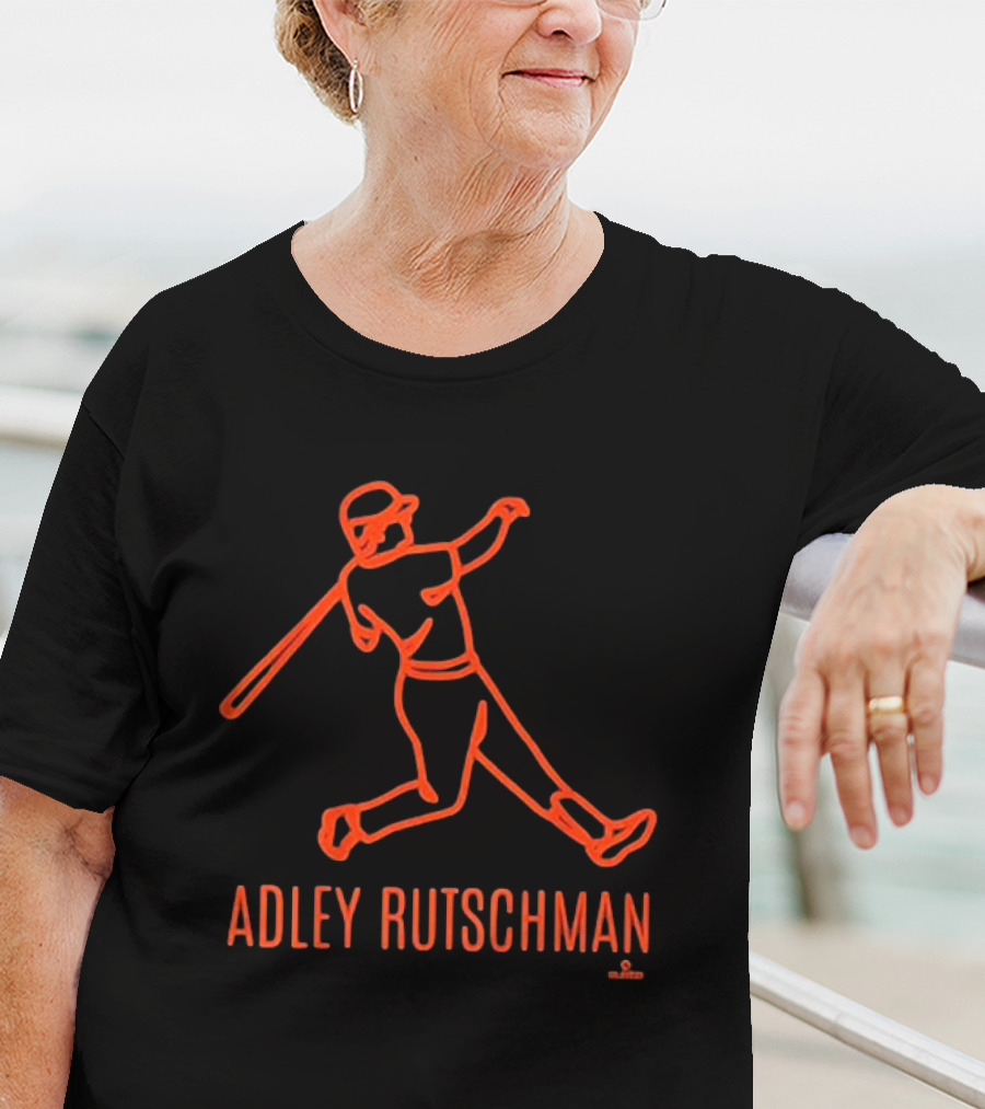 Adley Rutschman Baseball Swing Retro Line T-Shirt