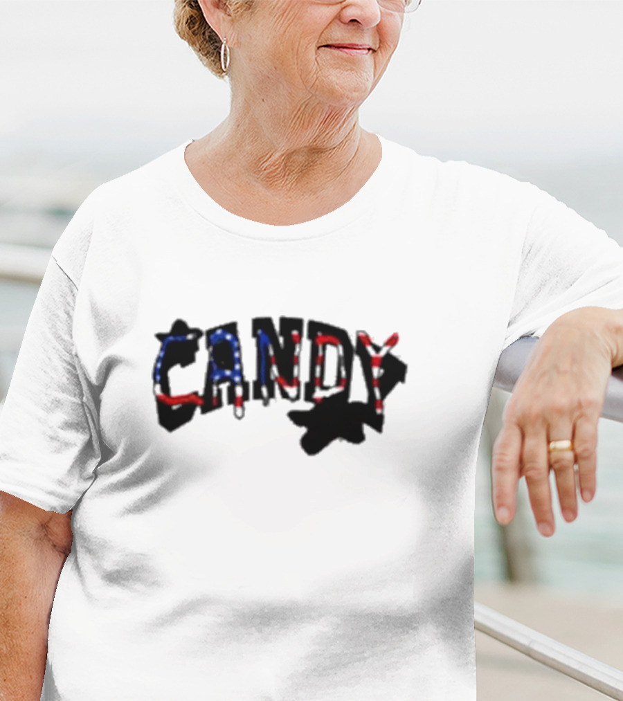 Candy Flipping America Patriotic Red Blue Shadows T-Shirt