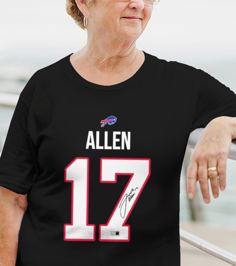 Josh Allen Buffalo Bills Number 17 Signature T-Shirt