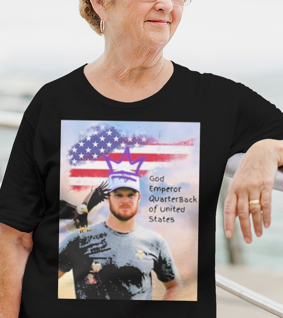 God Emperor Quarterback Of United States With American Flag And Eagle T-Shirt