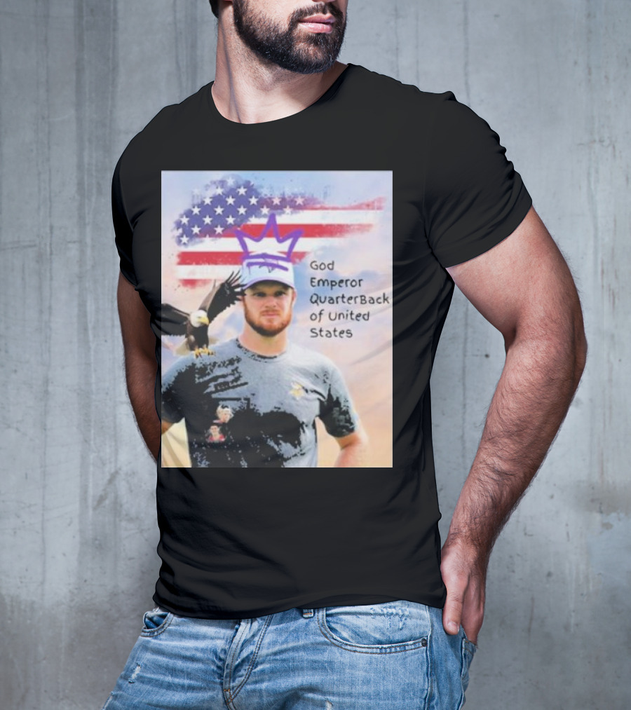 God Emperor Quarterback Of United States With American Flag And Eagle T-Shirt