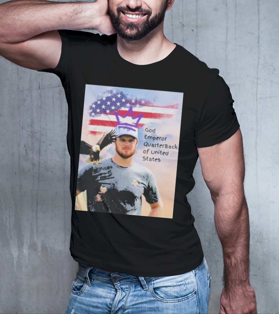 God Emperor Quarterback Of United States With American Flag And Eagle T-Shirt