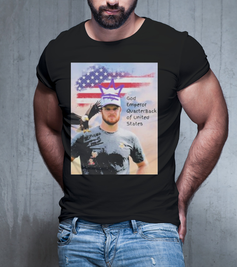 God Emperor Quarterback Of United States With American Flag And Eagle T-Shirt