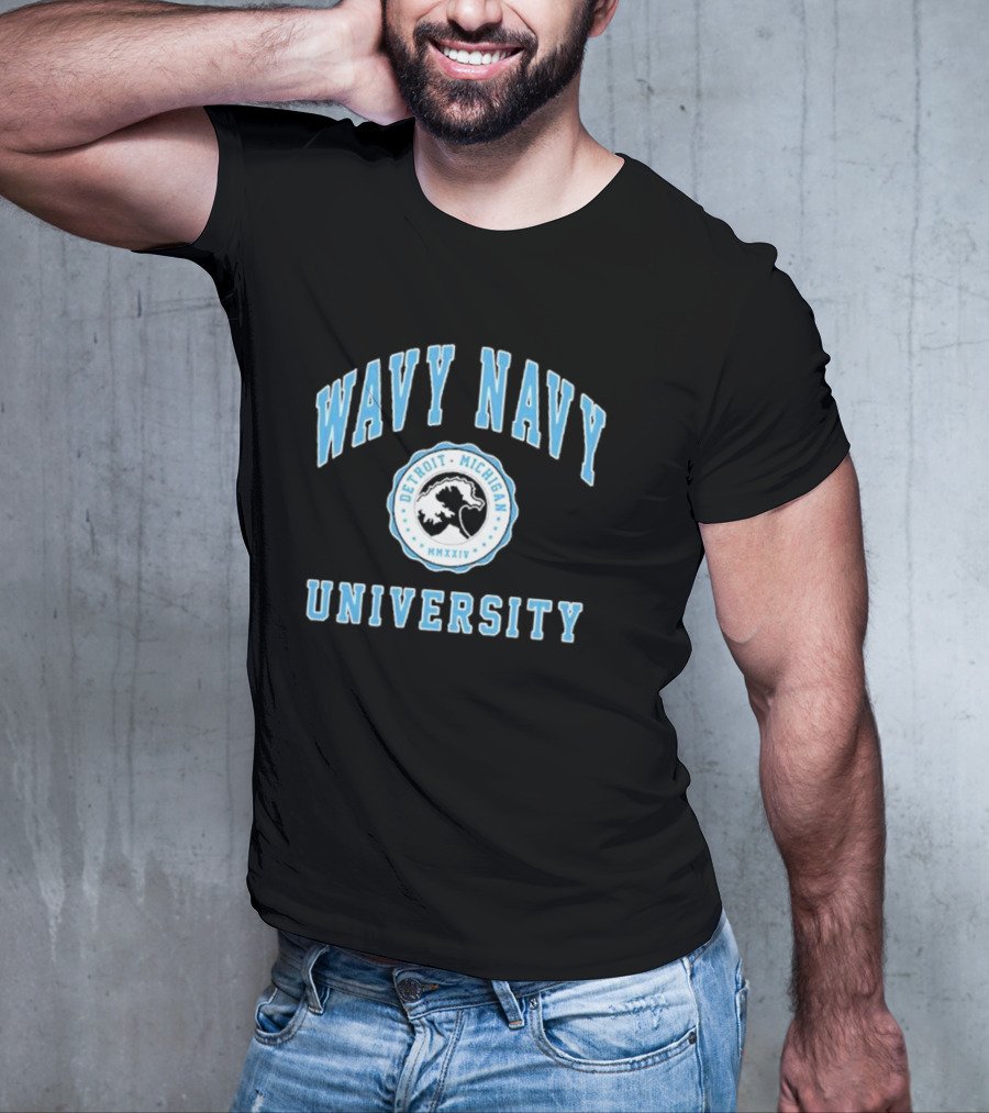 Wavy Navy University Detroit Michigan MMXXIV T-Shirt