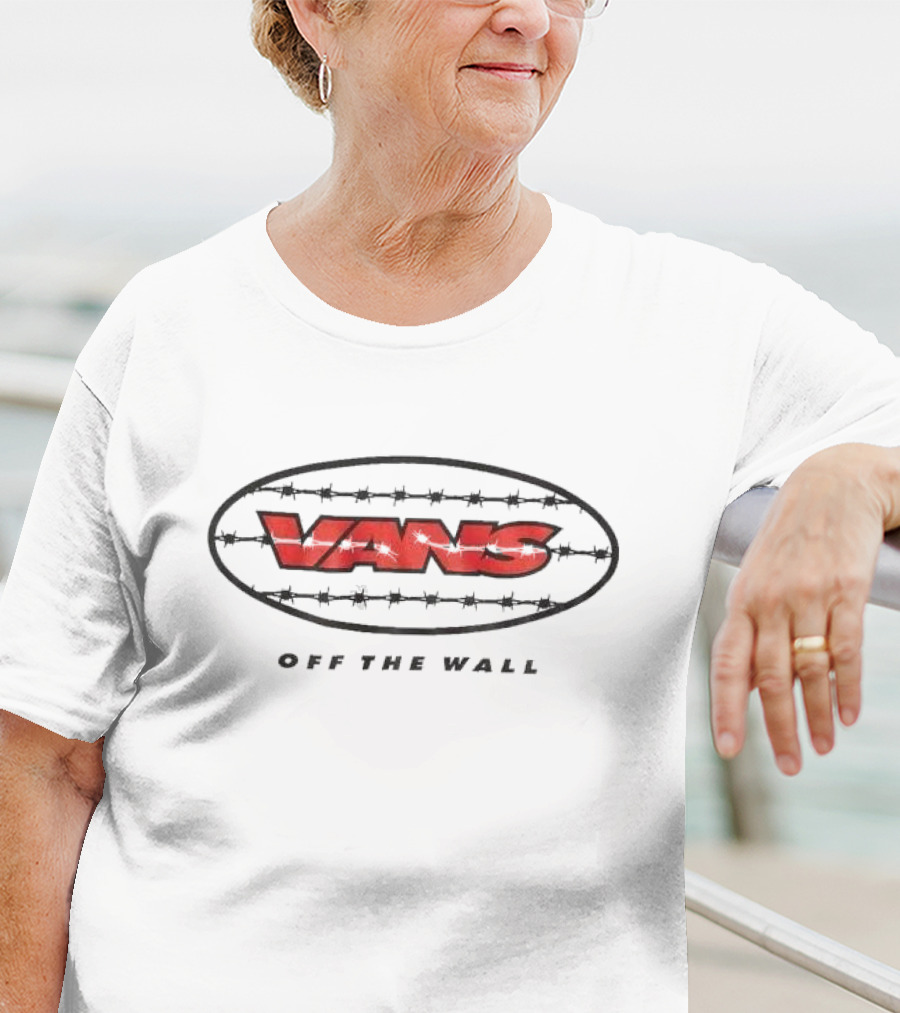 Vans Off The Wall Red Barbed Wire Oval T-Shirt
