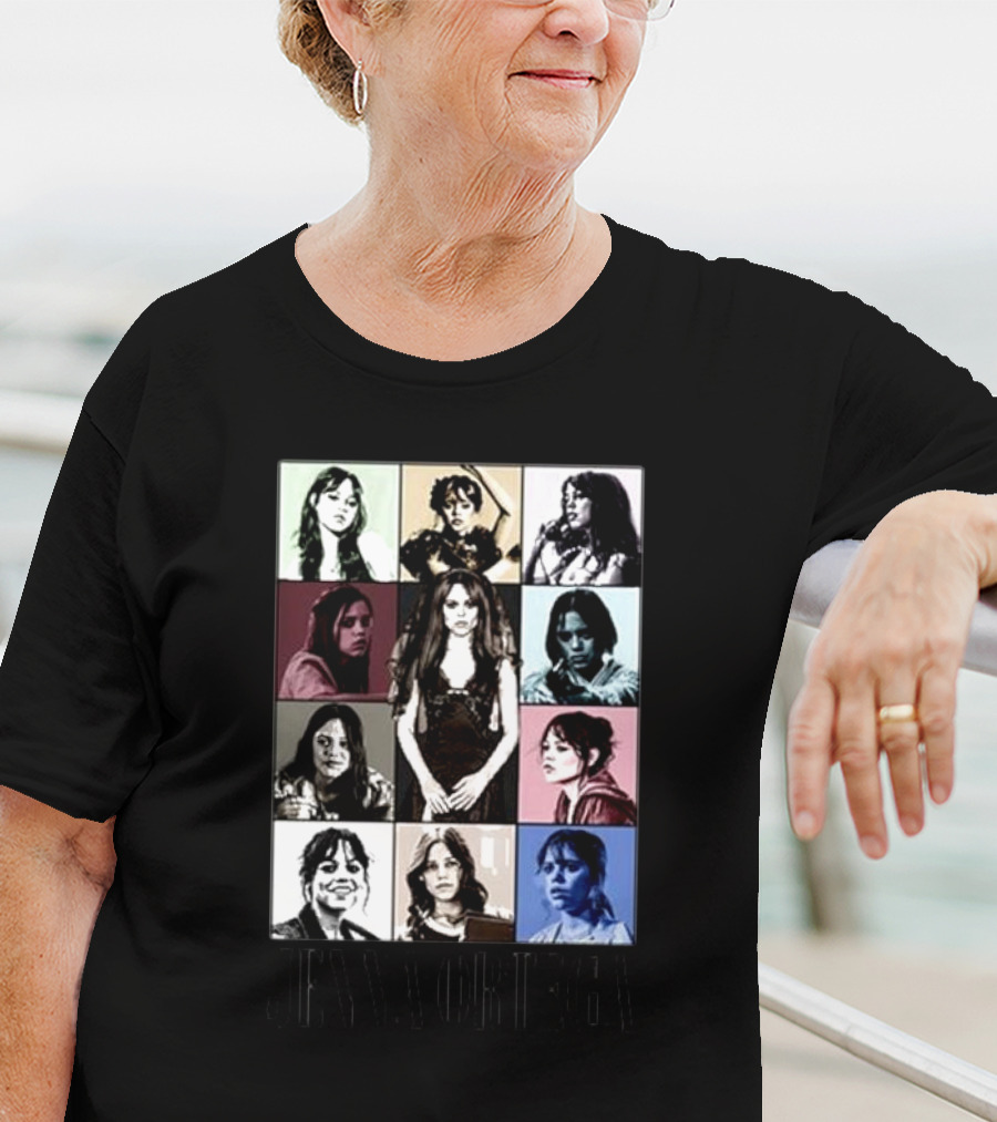 Fuzeprint Jenna Ortega Nine Eras Collage T-Shirt