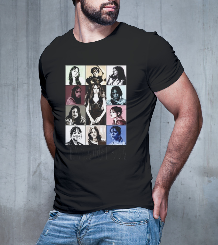 Fuzeprint Jenna Ortega Nine Eras Collage T-Shirt