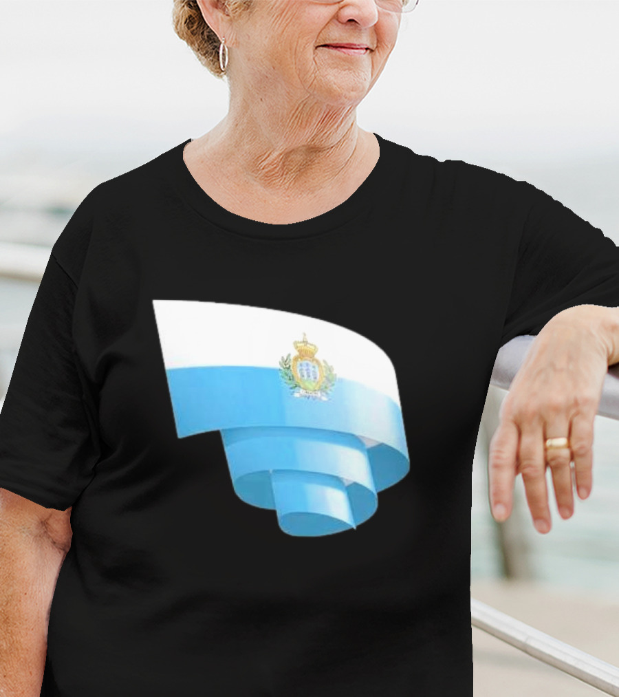 Krause San Marino Flag Sammarinese Day Football Emblem T-Shirt