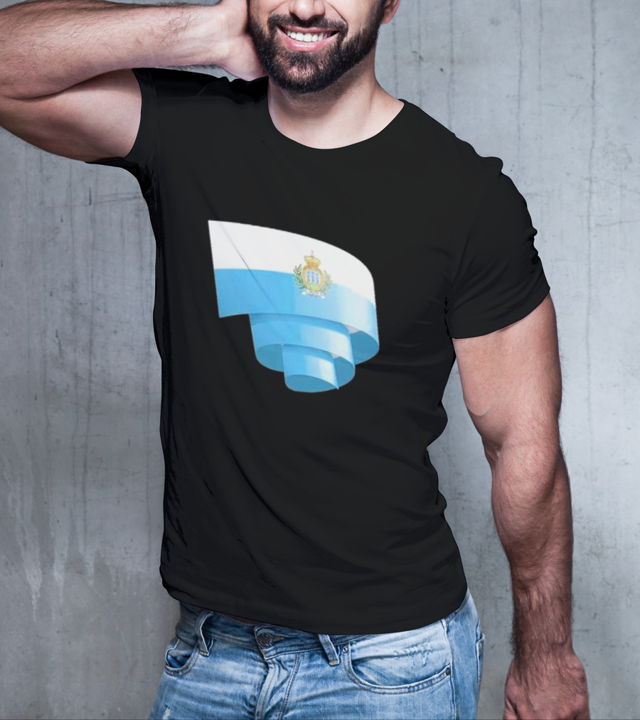 Krause San Marino Flag Sammarinese Day Football Emblem T-Shirt