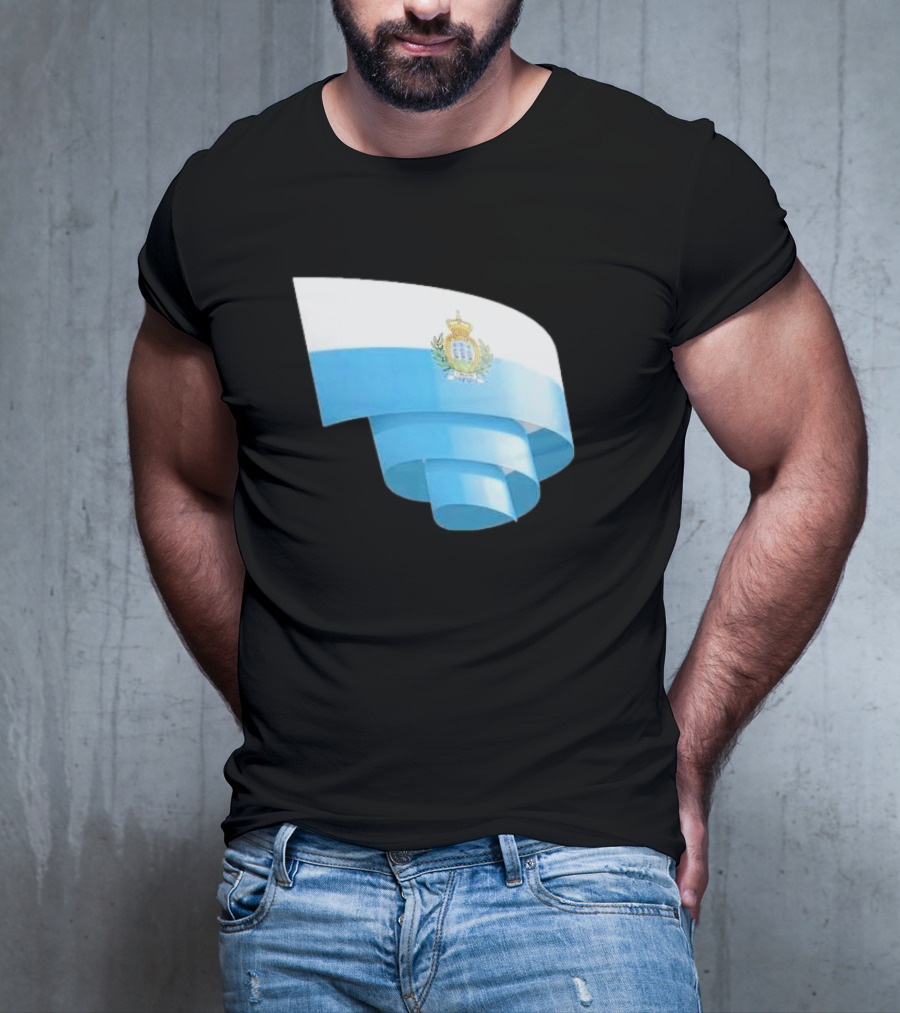 Krause San Marino Flag Sammarinese Day Football Emblem T-Shirt