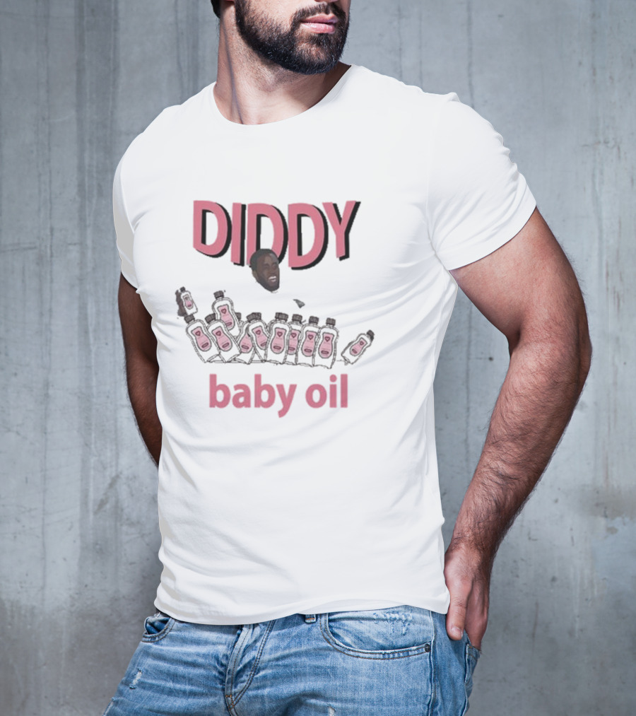 Diddy Baby Oil Bottles Pile With Smiling Face T-Shirt