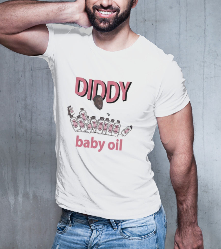 Diddy Baby Oil Bottles Pile With Smiling Face T-Shirt