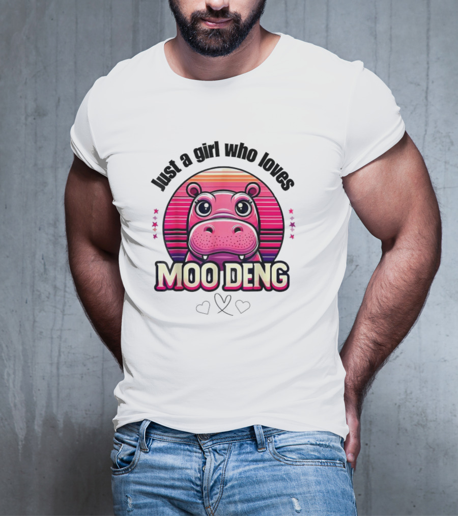 Just A Girl Who Loves Moo Deng Cute Hippo T-Shirt