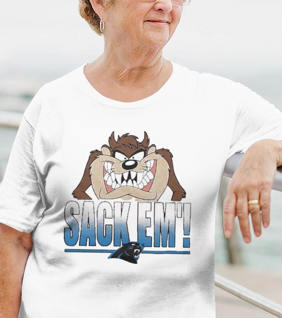 Looney Tunes Taz Sack Em’ Carolina Panthers T-Shirt