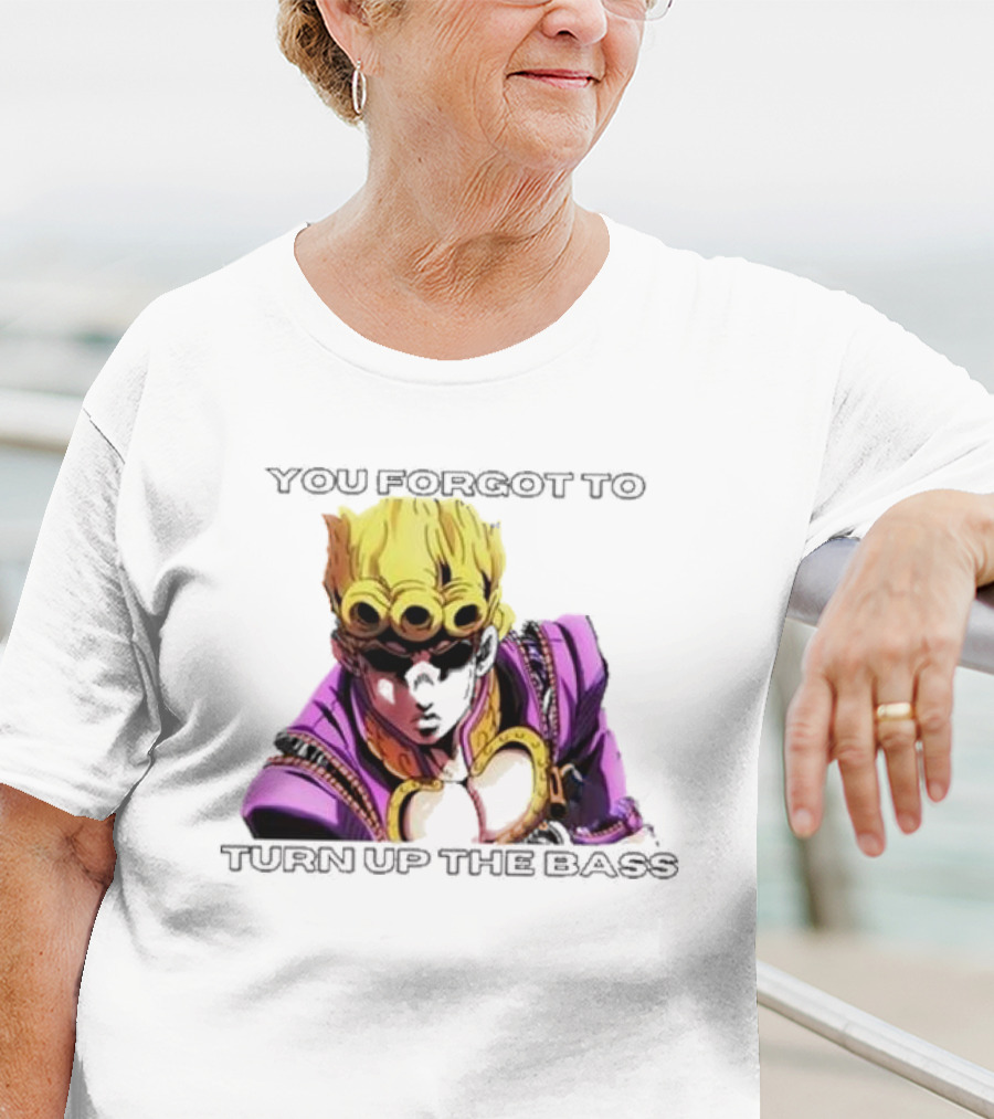 Giorno Giovanna You Forgot To Turn Up The Bass JoJo's Bizarre Adventure Anime Character Vibrant Purple T-Shirt