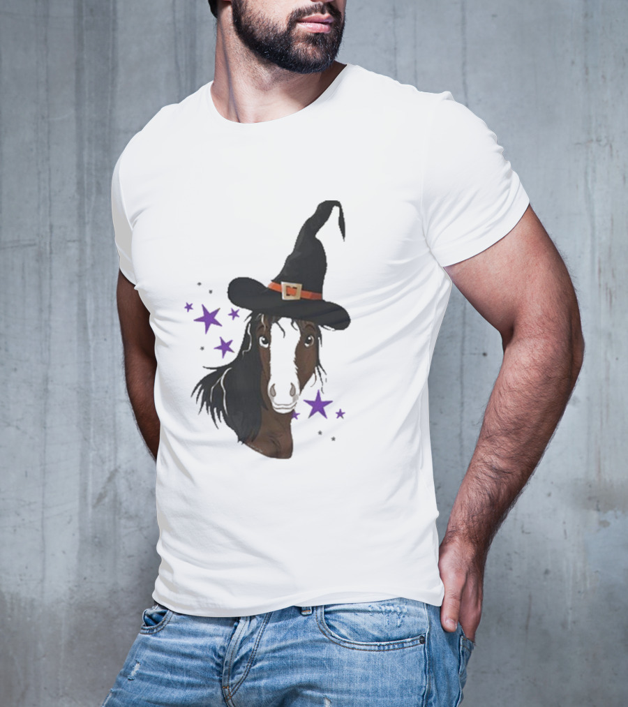 Katie Van Slyke Mini Witch Horse With Stars T-Shirt