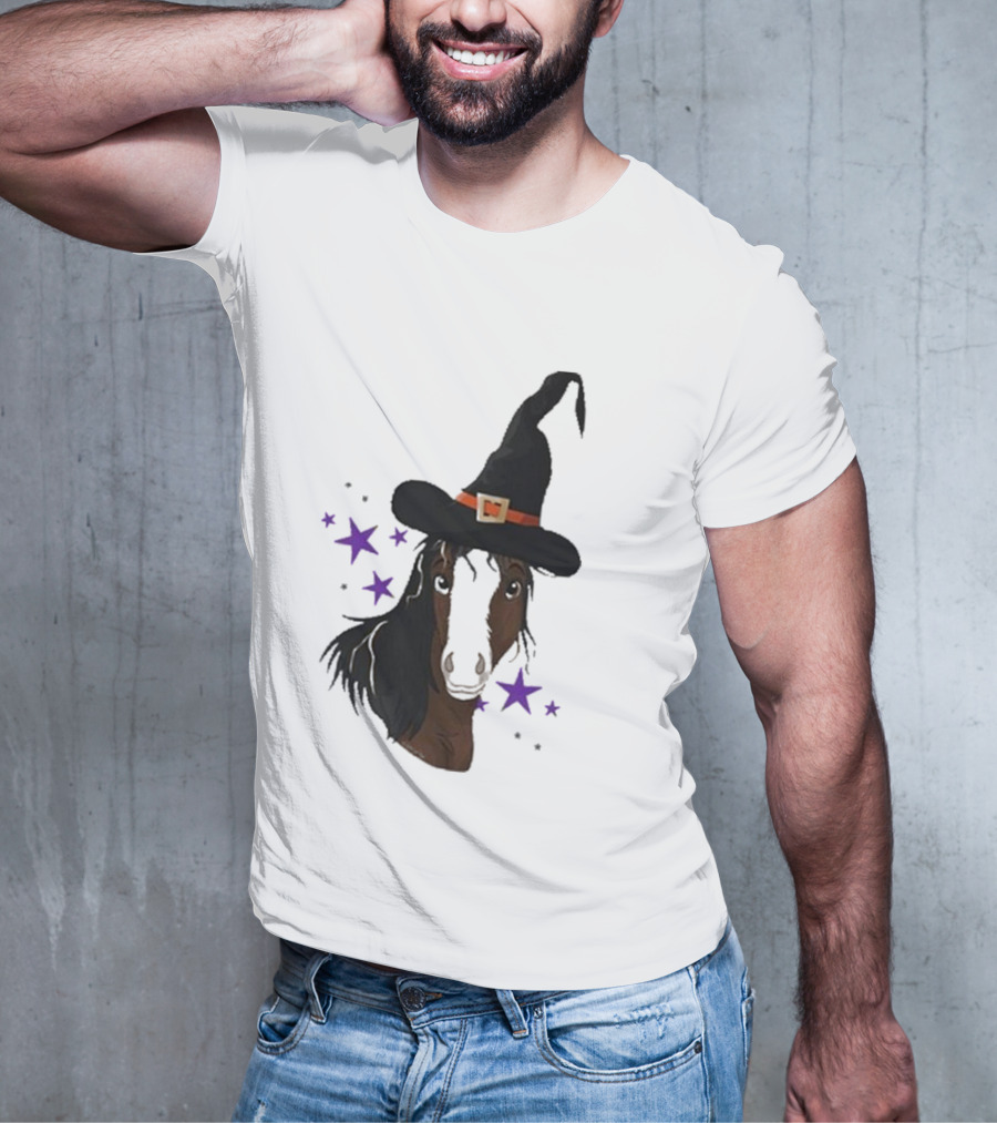 Katie Van Slyke Mini Witch Horse With Stars T-Shirt