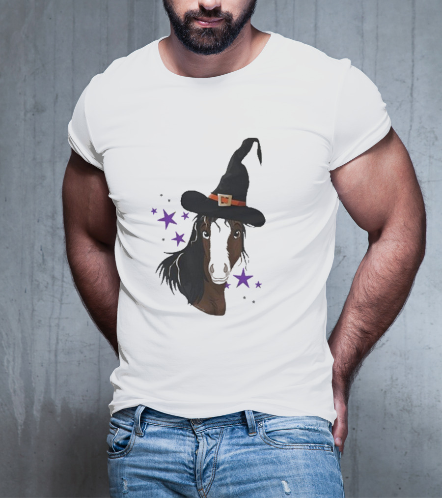 Katie Van Slyke Mini Witch Horse With Stars T-Shirt