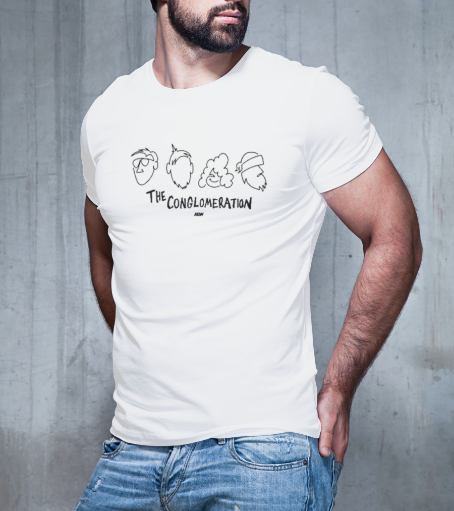 The Conglomeration AEW Line Art Faces T-Shirt
